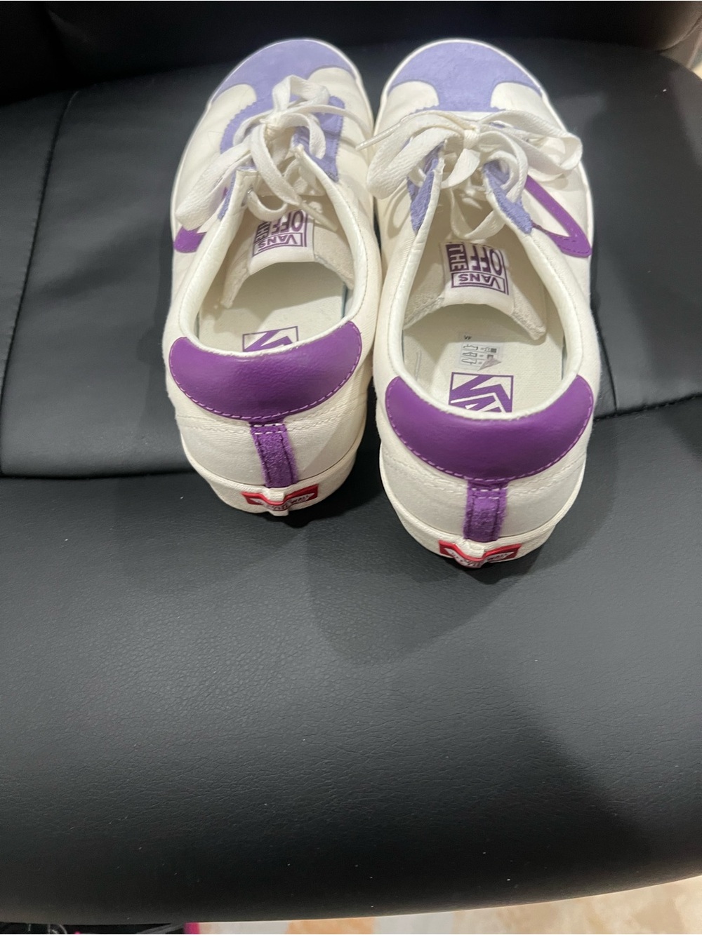Vans White Sneakers with Lavender and Purple Accents - Picture 3 of 6